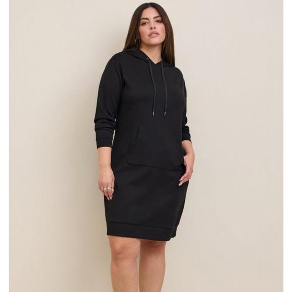 Torrid Plus Size Black Hoodie Dress - Picture 1 of 7